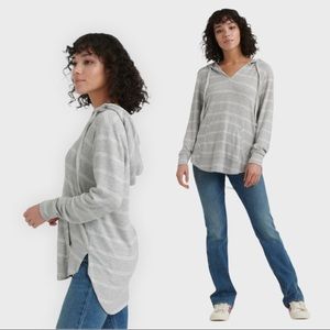 Lucky Brand Striped Cloud Jersey Tunic Pullover Sweatshirt XL